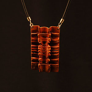 Copper Foldformed Jewelry (reversible Spine pendant shown)